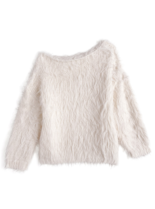 2Wayシャギーニットトップス