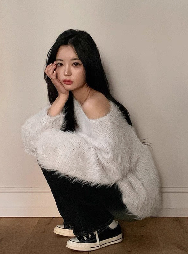 2Wayシャギーニットトップス