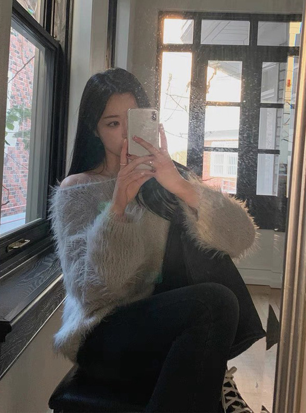 2Wayシャギーニットトップス