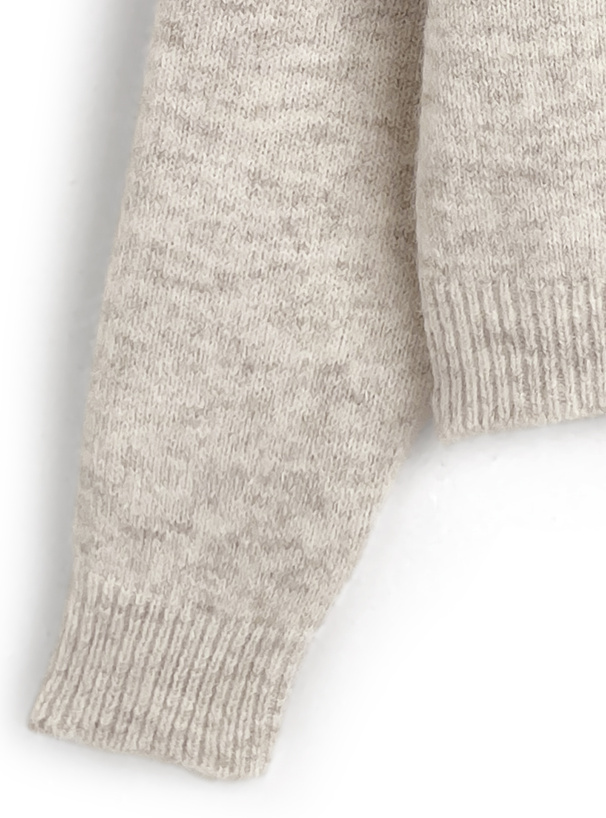 フリルネックリボンニットカーディガン