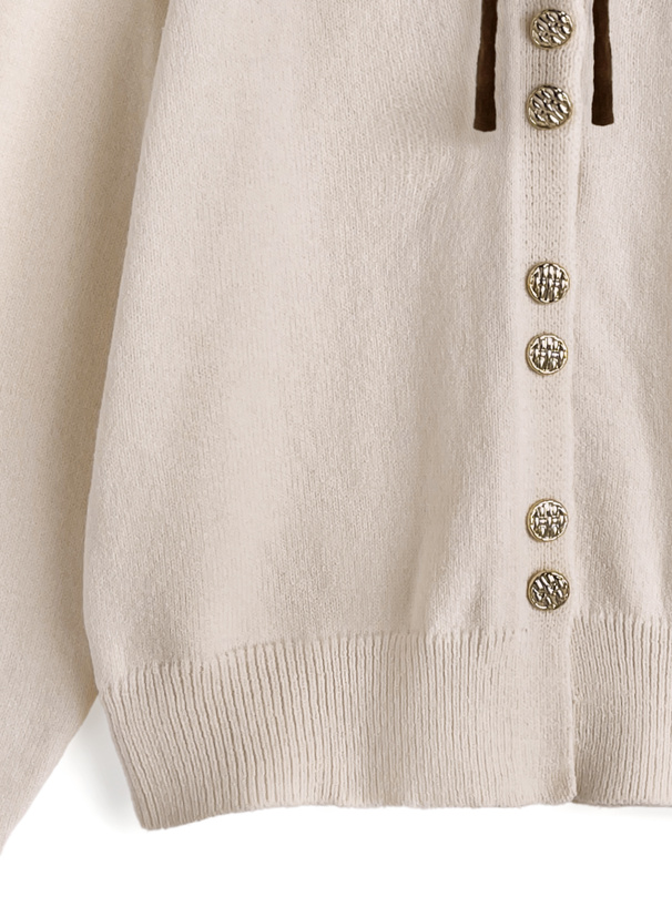 リボンゴールドボタンカーディガン