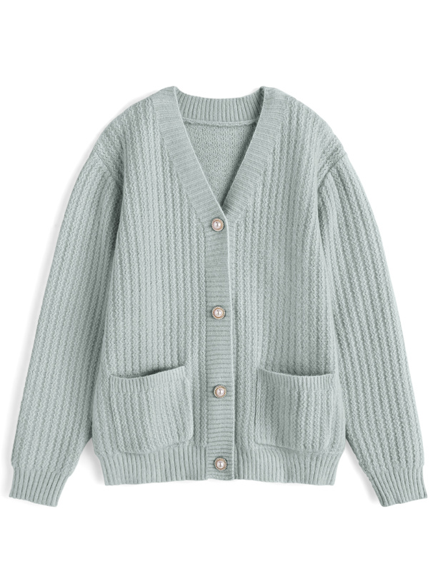 パールボタンニットカーディガン