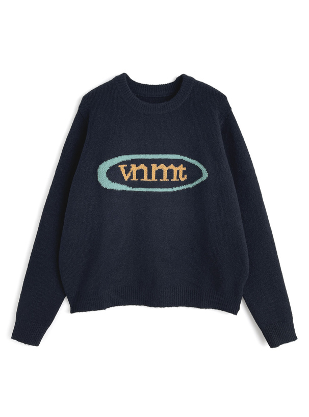 配色ロゴニットトップス