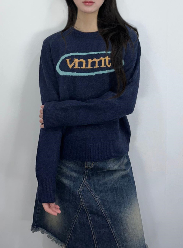 配色ロゴニットトップス[an1867] | レディースファッション通販の