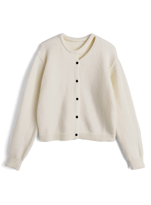 スリットネックニットトップス