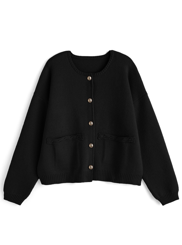 ゴールドボタンニットカーディガン