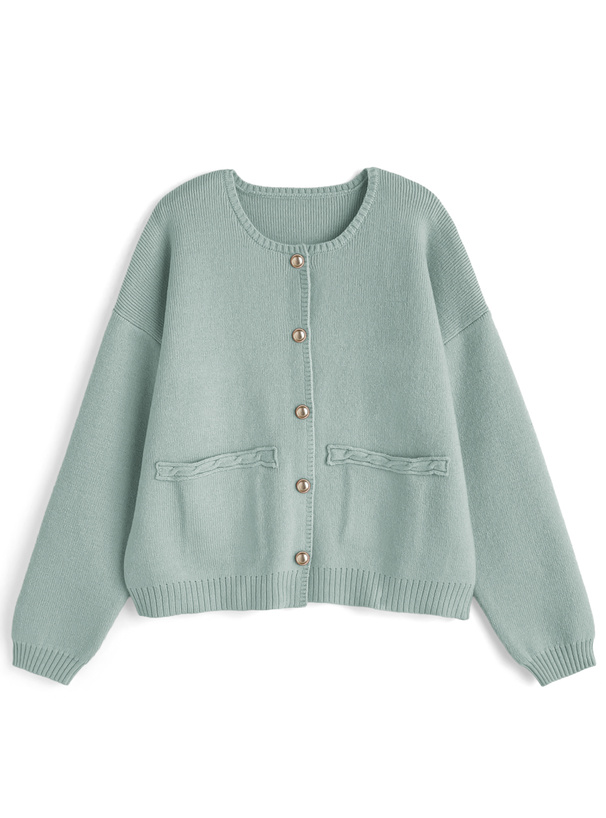 ゴールドボタンニットカーディガン