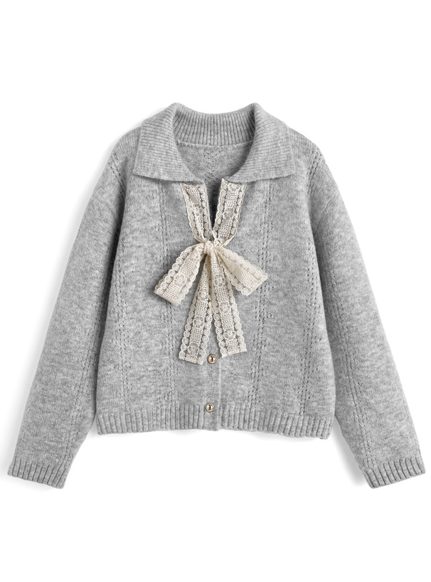 レースリボンスキッパーニットカーディガン[an1876]
