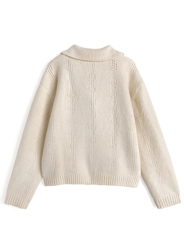 レースリボンスキッパーニットカーディガン