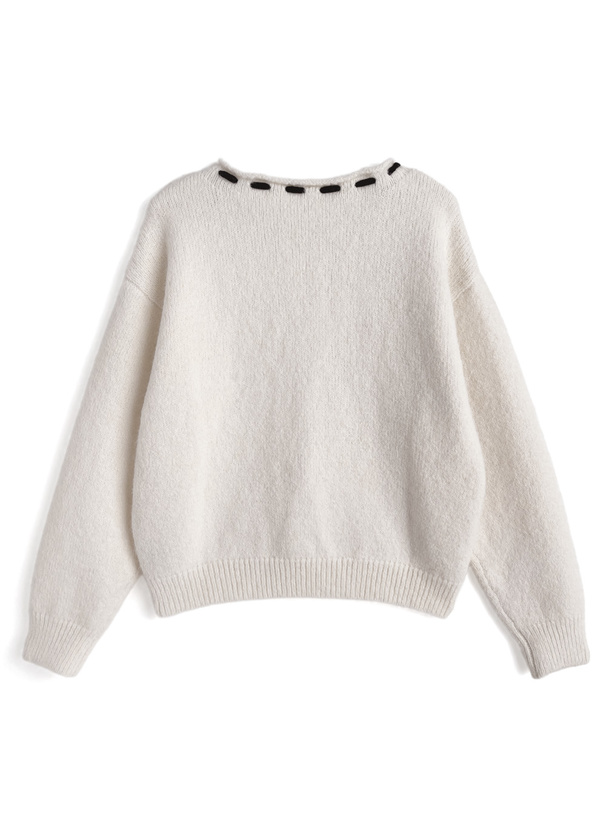 ステッチリボンニットトップス