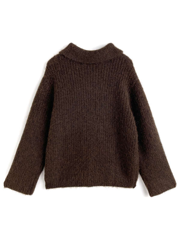 レースアップリボンニットトップス