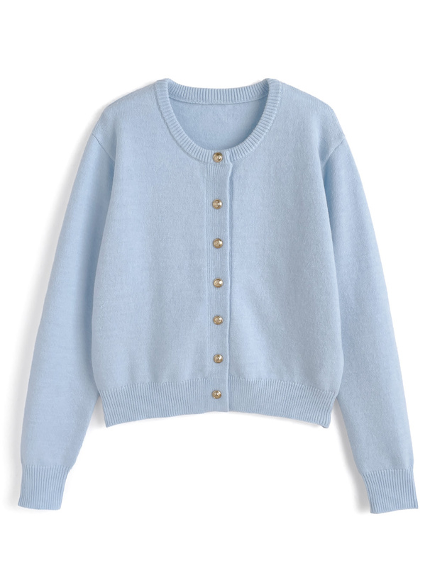 ゴールドボタンニットカーディガン