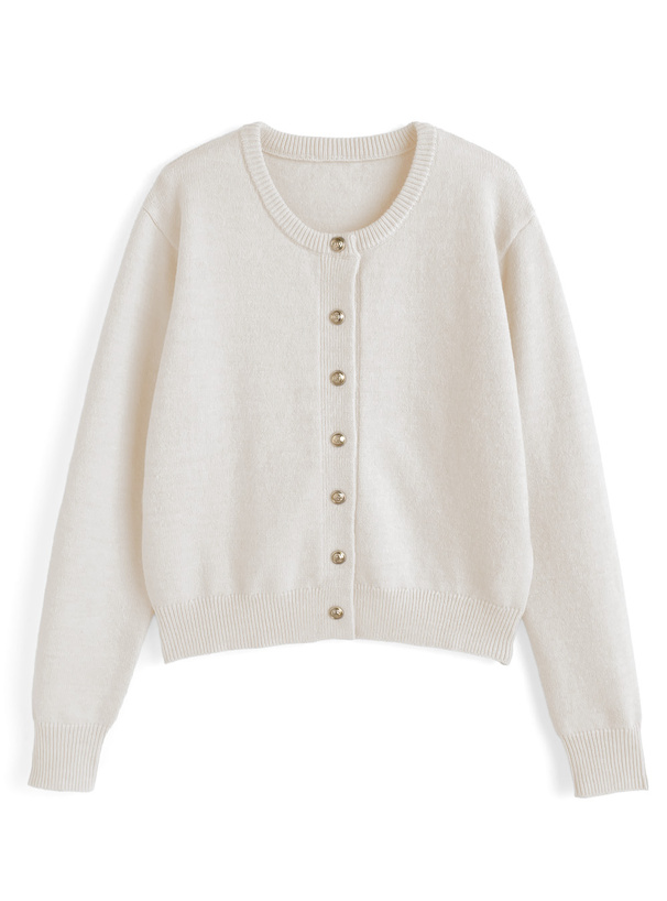 ゴールドボタンニットカーディガン