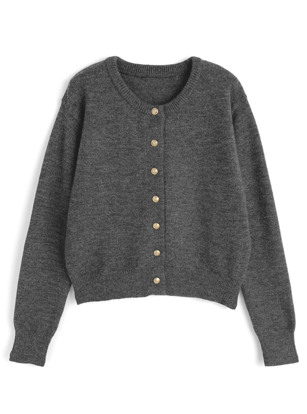 ゴールドボタンニットカーディガン