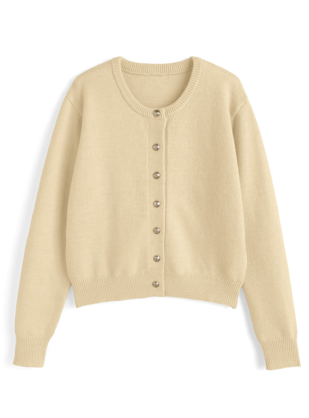 ゴールドボタンニットカーディガン