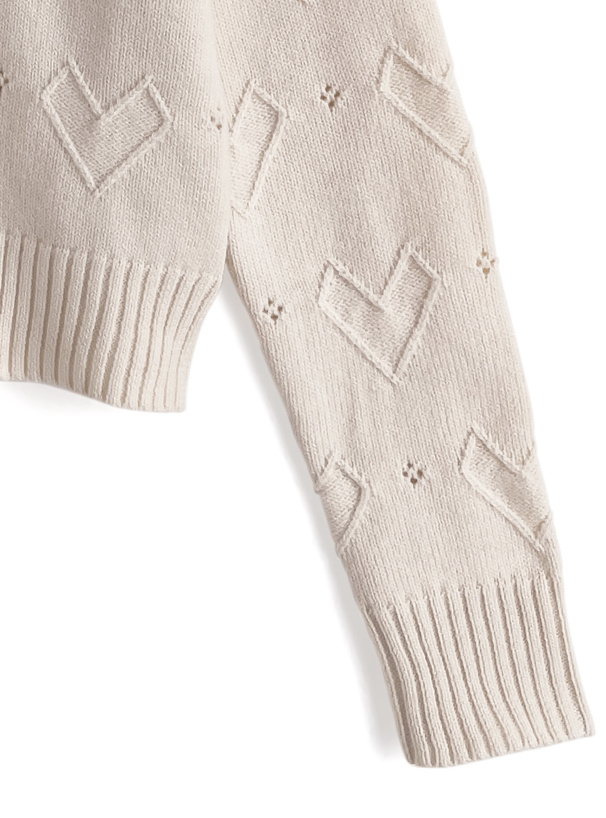 リボンタイ付きハートニットカーディガン