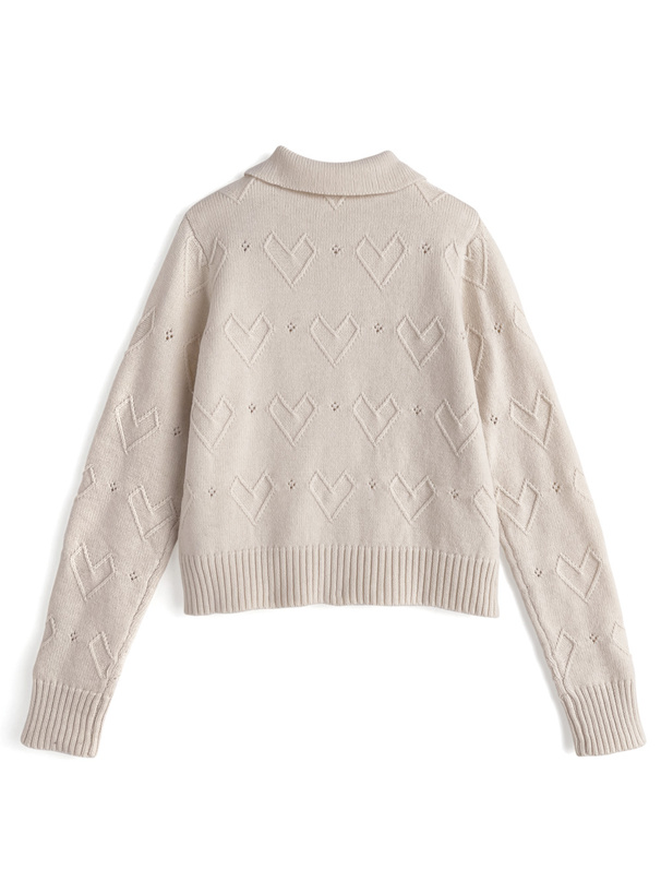 リボンタイ付きハートニットカーディガン