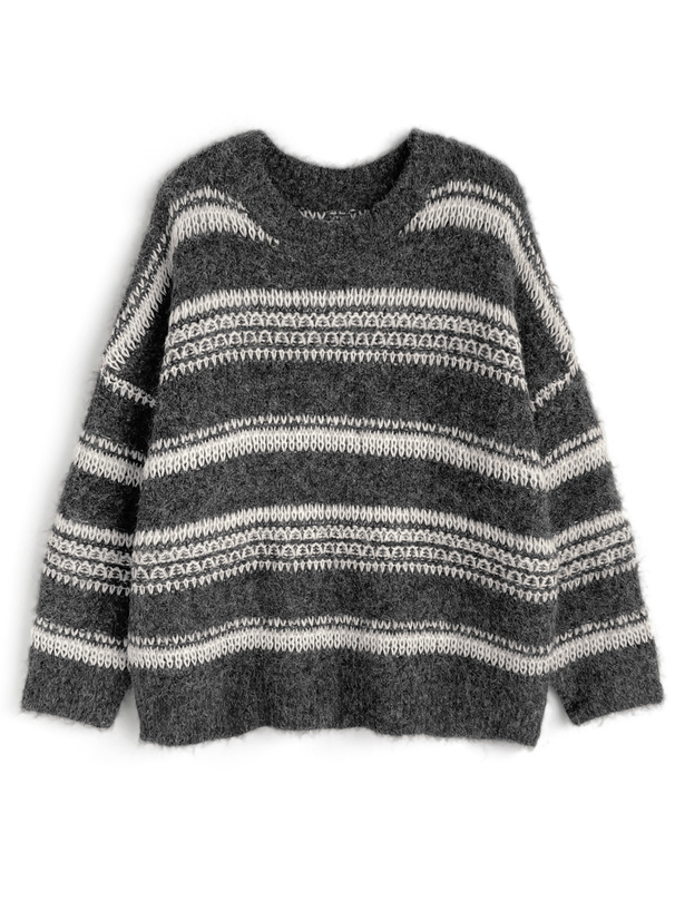 ボーダー柄ニットトップス[an1887]