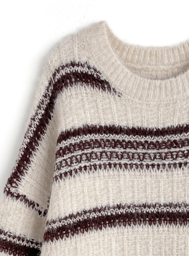 ボーダー柄ニットトップス