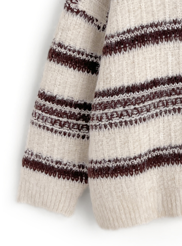 ボーダー柄ニットトップス