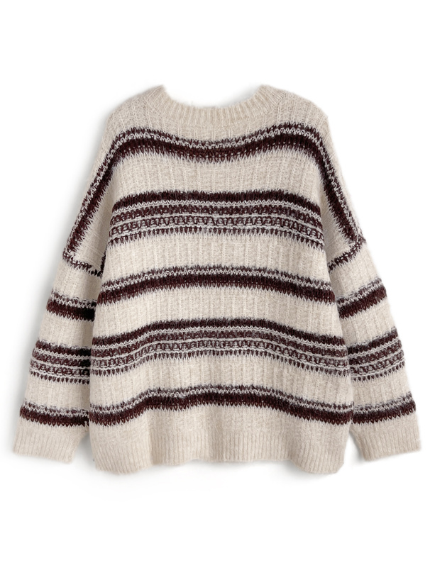 ボーダー柄ニットトップス[an1887] | レディースファッション通販の