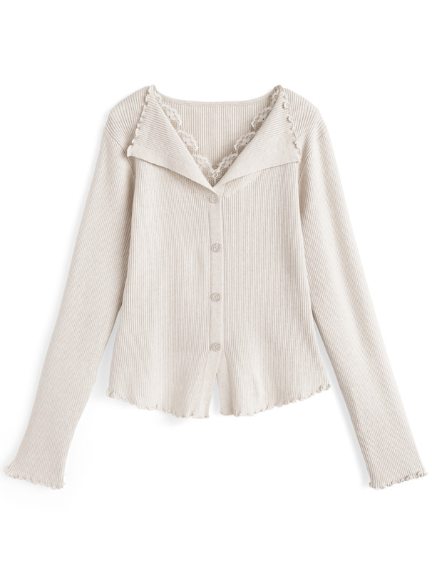 レースメロウリブニットトップス[an1888] | レディースファッション