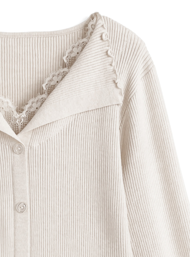 レースメロウリブニットトップス[an1888] | レディースファッション