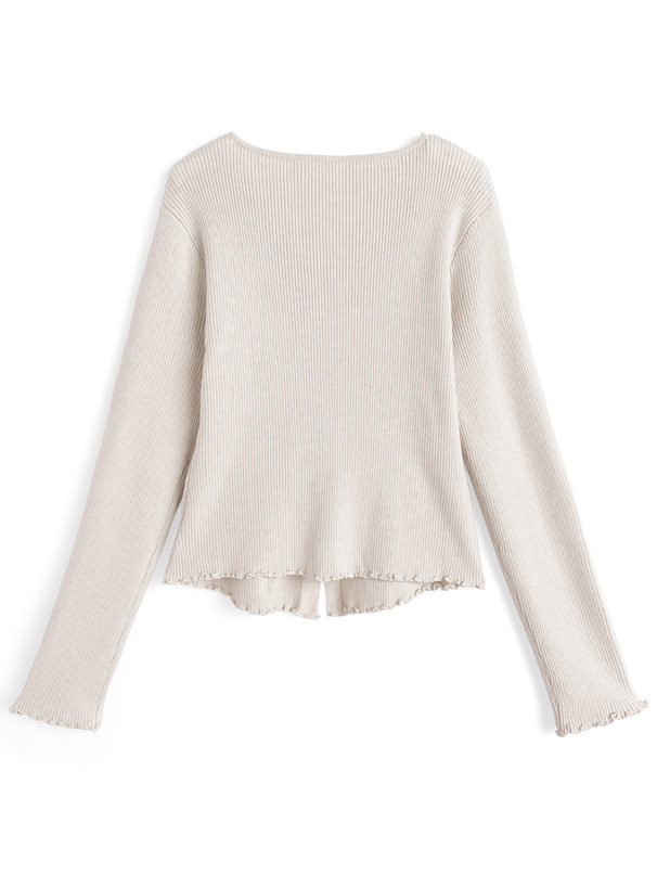 レースメロウリブニットトップス