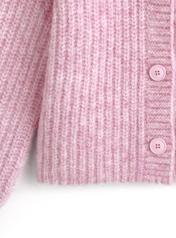 クルーネックローゲージニットカーディガン