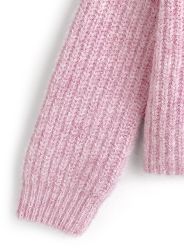 クルーネックローゲージニットカーディガン