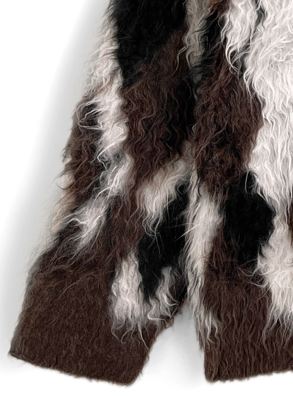 アーガイル柄シャギーニットトップス