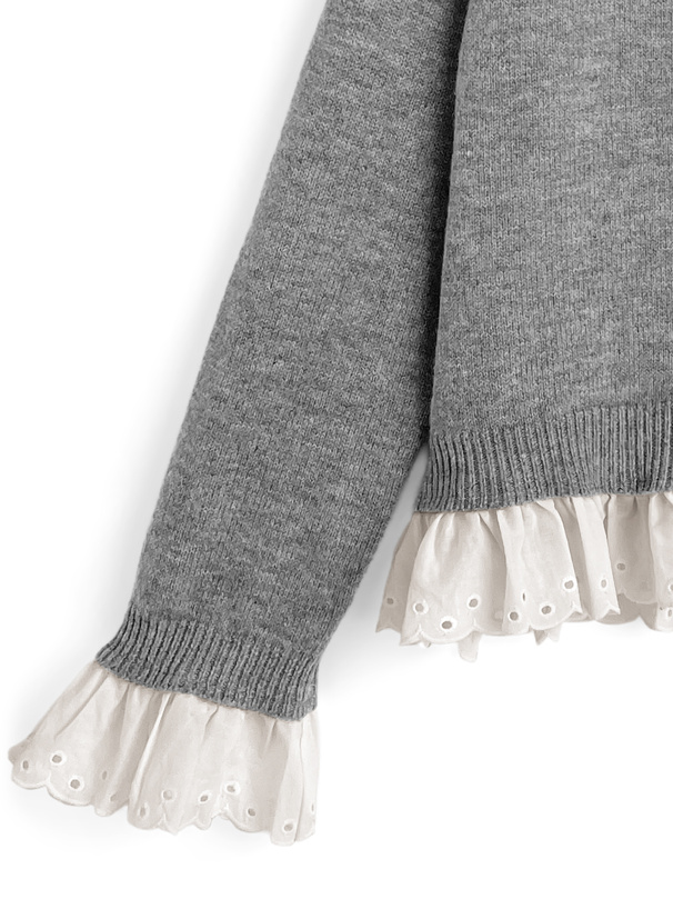 フリルドッキングニットカーディガン