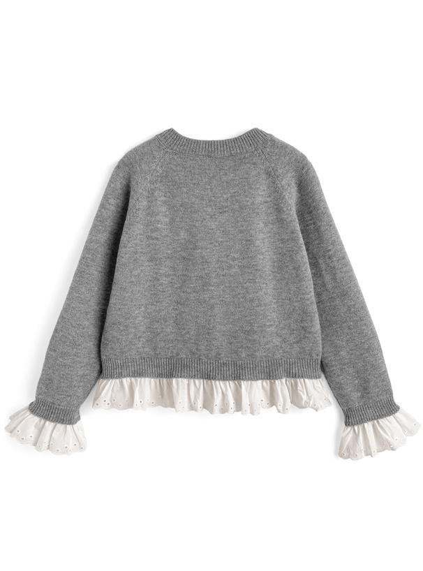 フリルドッキングニットカーディガン