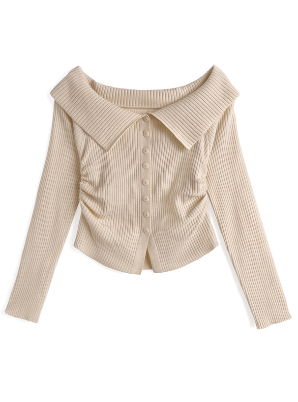 マルチWayビッグカラーニットトップス