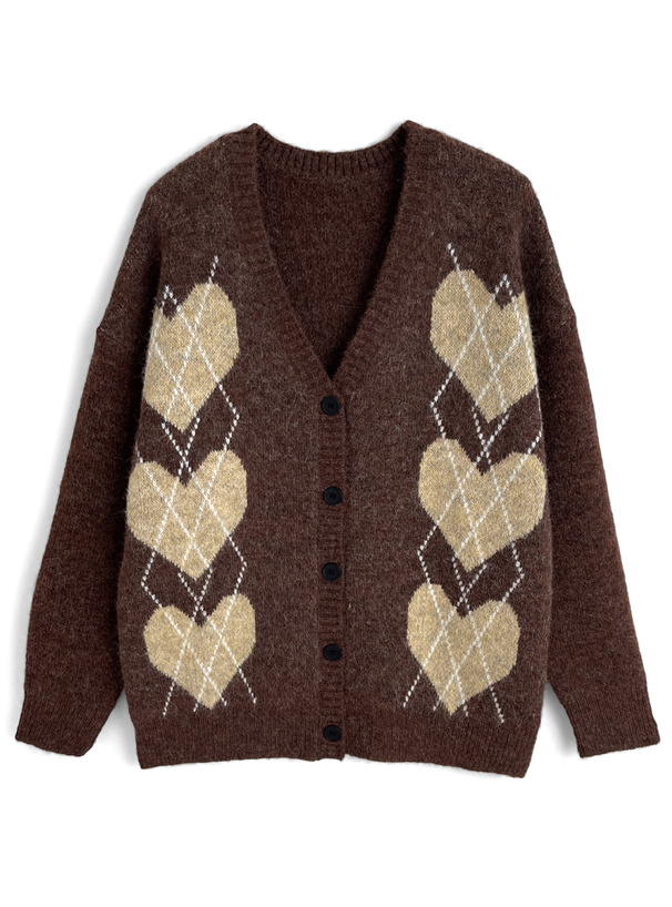 アーガイル柄ニットカーディガン[an1899]