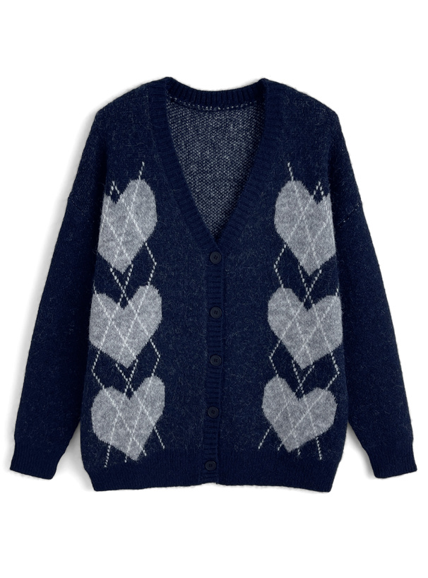アーガイル柄ニットカーディガン[an1899] | レディースファッション