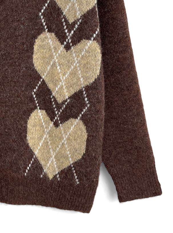 アーガイル柄ニットカーディガン[an1899] | レディースファッション