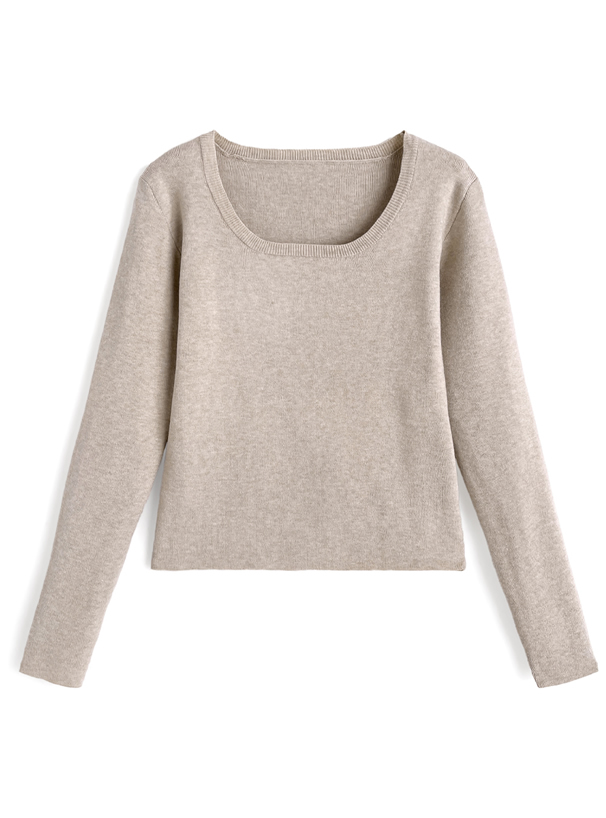 サムホール付きニットトップス