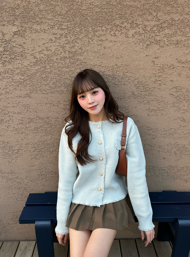 フリンジニットカーディガン