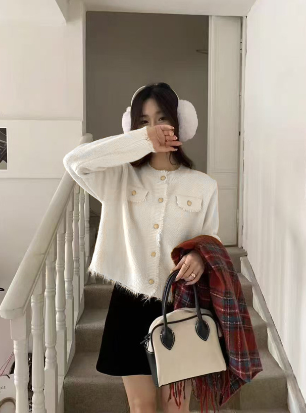 フリンジニットカーディガン