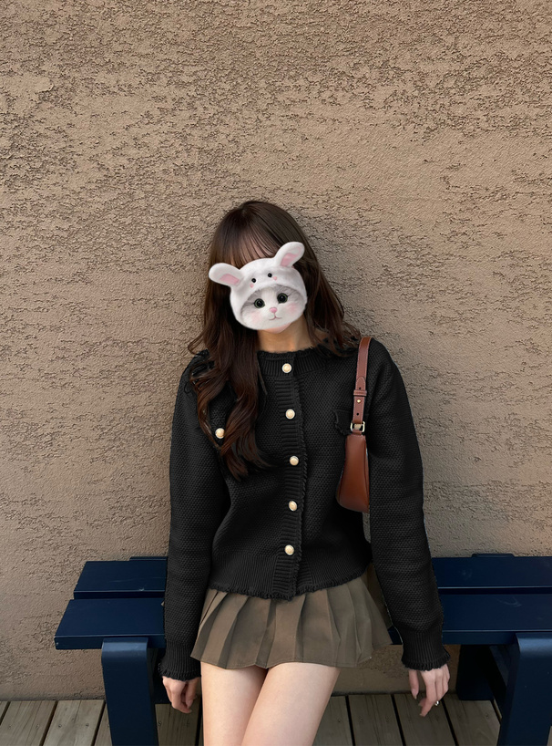 フリンジニットカーディガン