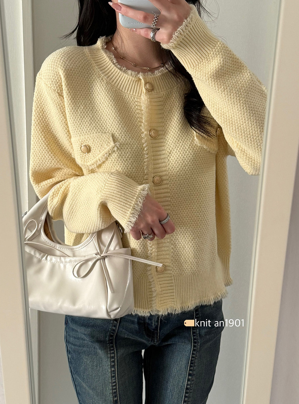 フリンジニットカーディガン