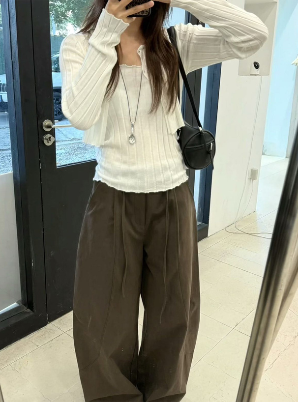 リブニットボレロ×キャミソールアンサンブル