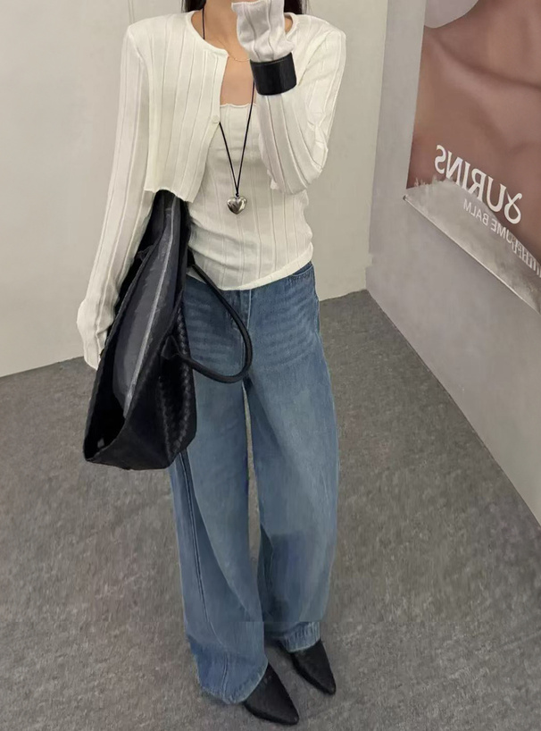 リブニットボレロ×キャミソールアンサンブル