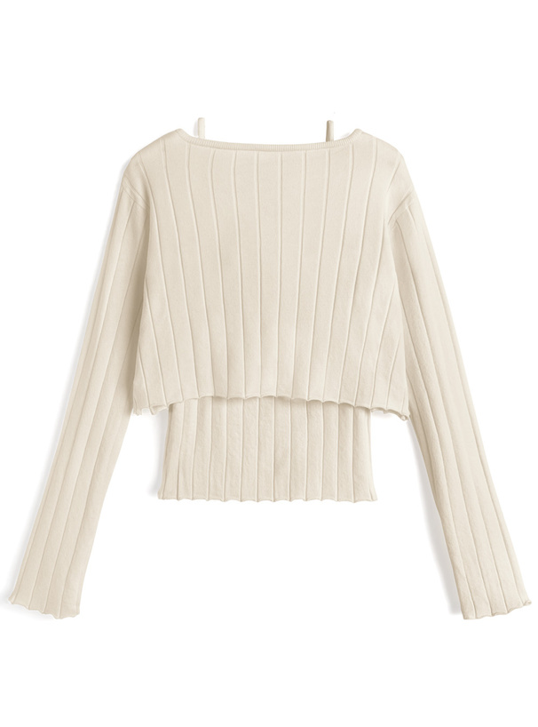 リブニットボレロ×キャミソールアンサンブル