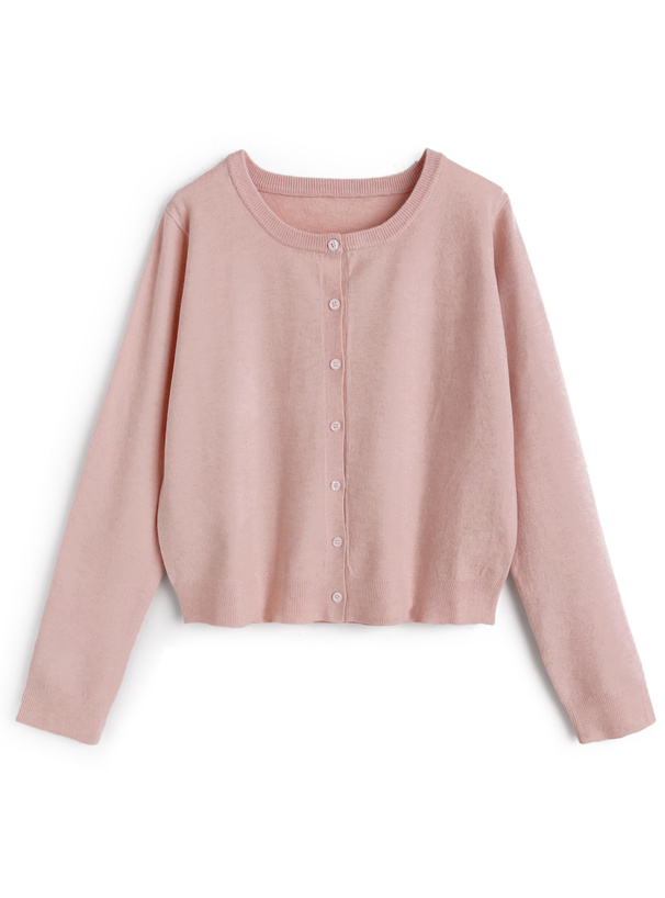 クルーネックニットカーディガン