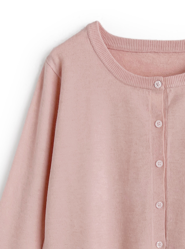 クルーネックニットカーディガン