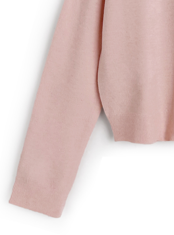 クルーネックニットカーディガン