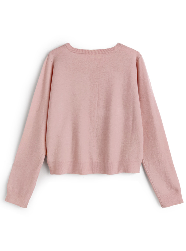 クルーネックニットカーディガン