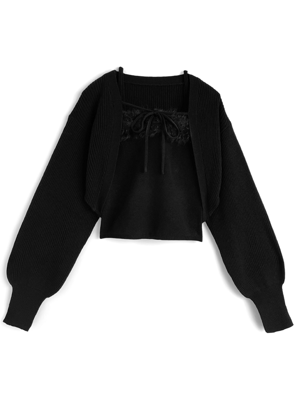 ファーキャミソール×ボレロニットアンサンブル[an1918] | レディース